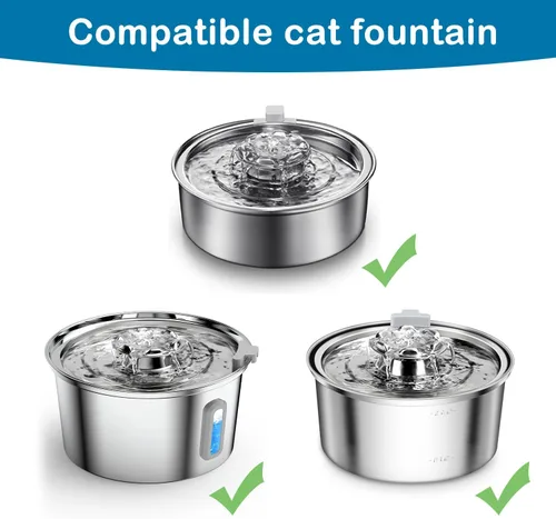 Miniatura 2 de Filtros de fuente de agua para gatos, filtros de repuesto para fuente de gato para dispensador automático de agua para mascotas de 2.0L/67 onzas