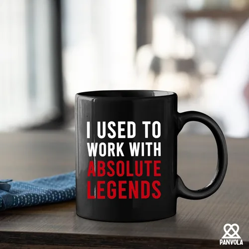 Miniatura 6 de Panvola Taza de café de cerámica con texto en inglés "I Used To Work With Absolute Legend Coworker Gifts Retirement New Job Goodbye Retired Negro