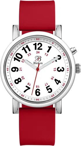 Blekon Reloj de enfermera con esfera iluminada original, varios colores médicos, fácil de leer, hora militar con segunda mano, correa de silicona,