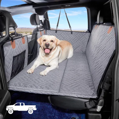 Miniatura 9 de YJGF Extensor de asiento trasero, funda de asiento de perro para asiento trasero, funda de asiento de coche de fondo duro para perros, hamaca