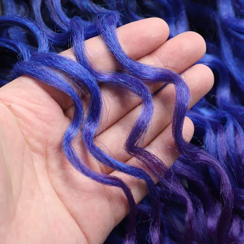 Miniatura 5 de Cabello sintético de ganchillo con ondas oceánicas para mujeres negras, 3 paquetes de cabello sintético de ganchillo rizado hawaiano, extensión