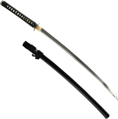 Miniatura 9 de Espada confeccionada a mano: Katana samurai completamente funcional con hoja de acero de carbono 1095 forjada a mano y templada en arcilla, con hoja