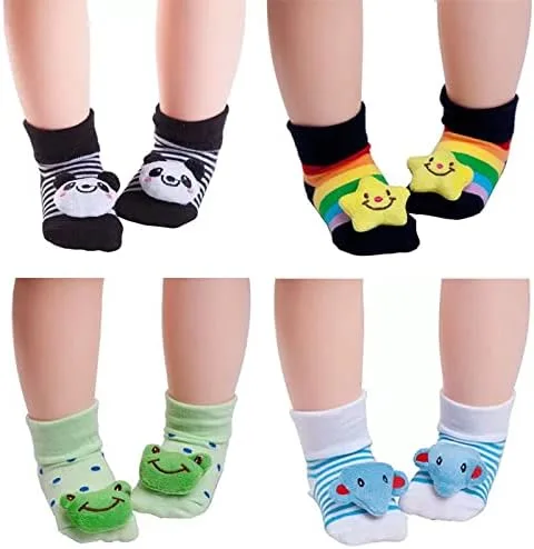 Miniatura 2 de FedMois 6 pares de zapatos antideslizantes para bebé con dibujos animados en 3D