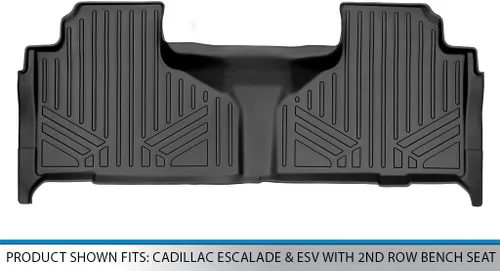 Miniatura 3 de SMARTLINER Revestimientos de segunda fila de ajuste personalizado, color negro, compatibles con Cadillac Escalade y ESV 2021-2023 con asiento