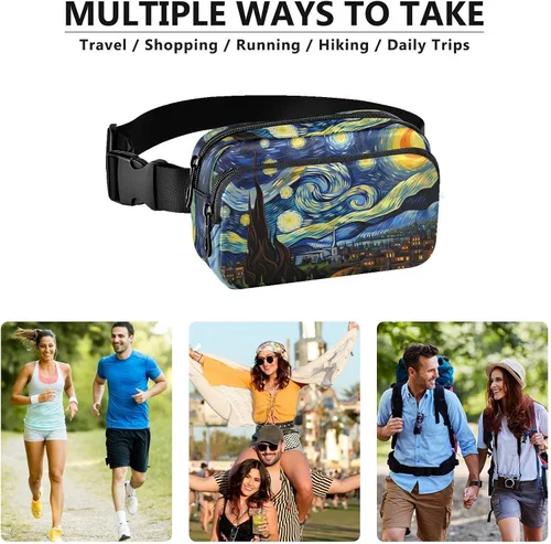 Miniatura 6 de Van Gogh Starry Night Riñoneras para mujeres y hombres - Riñonera cruzada H130129, 21340594, Talla única, Moda
