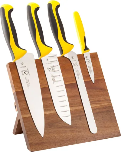 Mercer Culinary Millennia Colors - Juego de 5 tableros magnéticos con asas amarillas, acacia