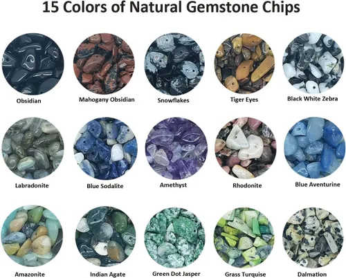 Miniatura 2 de Cuentas de piedras preciosas para hacer joyas DIY, cristales de energía curativa con pulido, cuentas irregulares trituradas con forma irregular