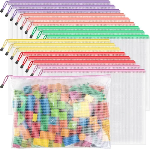 Miniatura 8 de Umriox Bolsa de Documentos de Malla con Cremallera, 9.5 x 7.1 pulgadas (Negro, 18 Paquetes), Bolsas Transparentes con Cremallera, Bolsas
