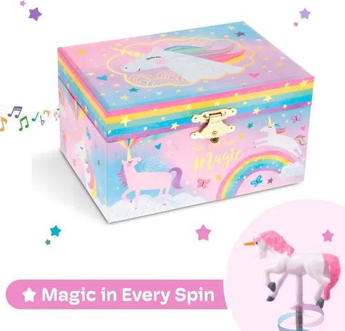 Miniatura 20 de Jewelkeeper Joyero para niñas – Muñeca bailarina negra y caja de música – Swan Lake Tune – Organizador de joyas – 6 x 5 x 4 pulgadas