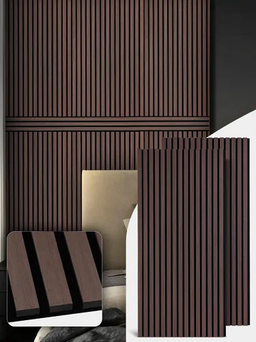 Mollywell Paneles de madera para pared, instalación que ahorra tiempo, decoración de pared de listones de madera versátil, diseño acanalado mejorado
