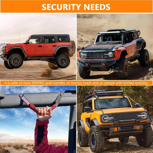 Miniatura 2 de Asas de agarre de barra antivuelco para Ford Bronco 2021 2022 2023 2024 2025 2 accesorios de 2 puertas y 4 puertas, mango de agarre de paracaídas