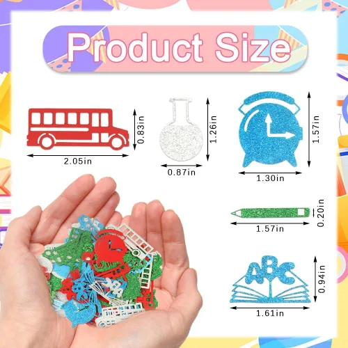 Miniatura 2 de Heureppy 200 piezas de confeti de regreso a clases, decoración temática escolar, confeti de papel para el día de regreso a casa, regalos de Azul