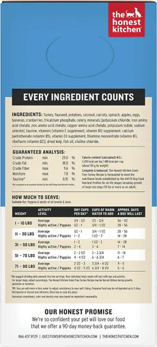 Miniatura 2 de The Honest Kitchen Human Grade Wholemade™ Comida para perros deshidratada sin granos de pavo, - Comida completa y equilibrada o cobertura - Caja