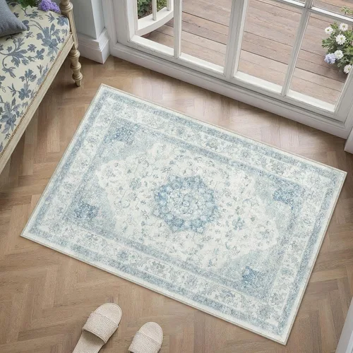 Miniatura 33 de PureCozy - Alfombra de área beige de 8 x 10, lavable, vintage, alfombra para sala de estar, dormitorio, gran alfombra suave retro de pelo bajo
