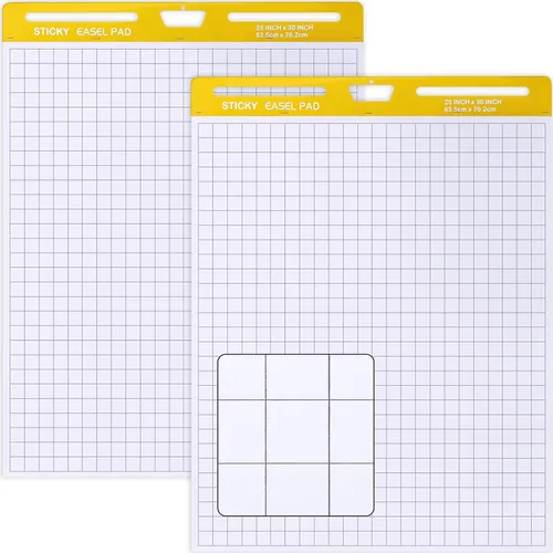 Miniatura 8 de ReliThick Almohadilla de caballete adhesivo de 25 x 30 pulgadas, 30 hojas/bloc, caballete de rejilla blanca adhesiva de alta calidad, papel de tabla