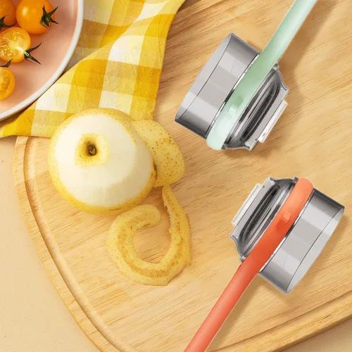 Miniatura 6 de Cuchillo pelador con caja de almacenamiento, pelador 2024 con cubo de almacenamiento, pelador multifuncional de doble cara de acero inoxidable y 2