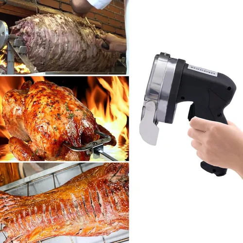 Miniatura 2 de Cortador eléctrico de carne profesional Shawarma Doner cortador de carne 110 V 80 W Gyro Carver máquina de mano 0.039-0.315 in de grosor de corte