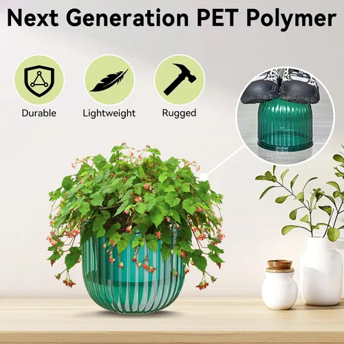 Miniatura 5 de ZeeDix Paquete de 3 macetas colgantes de 6.5 pulgadas para plantas de interior, macetas colgantes de riego automático con 3 ganchos y drenaje