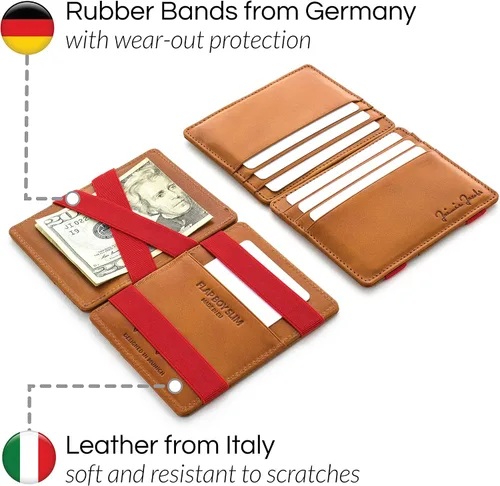 Miniatura 3 de Jaimie Jacobs - Flap Boy Slim - Cartera mágica de solapa para hombre con bolsillo frontal RFID, cartera delgada de piel genuina