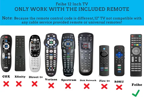 Miniatura 4 de Feihe TV pequeña de 12 pulgadas, TV portátil con pantalla HD, antena, HDMI, AV, puertos USB, sintonizador digital integrado y diseño compacto