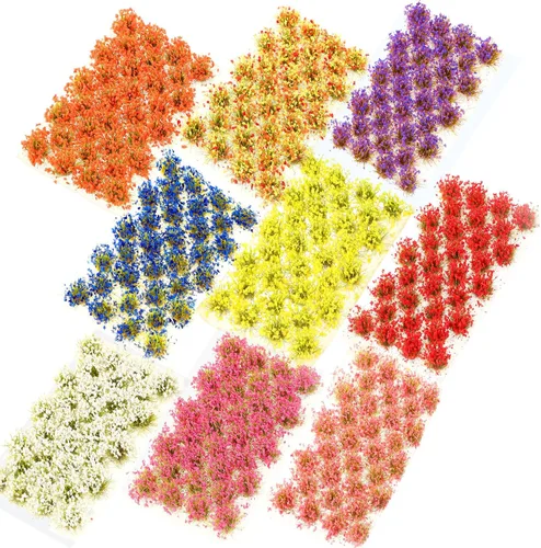 Miniatura 10 de Redbaker 288 Piezas Mechones de Césped Estático Racimo de Flores Grupos de Vegetación Autoadhesivos Mechones de Césped de Modelo Artificial DIY