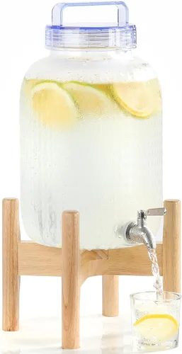 Miniatura 11 de EGGKITPO Dispensadores de bebidas de 1.5 galones con grifo y elegante soporte para fiestas, dispensador de limonada de policarbonato con soporte