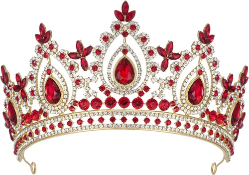 Miniatura 10 de SWEETV - Corona de reina para mujer, tiara nupcial para novias, tiara de princesa, diadema de quinceañera para concursos de belleza