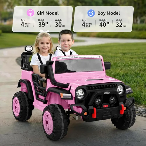 Miniatura 2 de Hikiddo - Camioneta eléctrica de paseo de 2 plazas, vehículo de juguete de 24 V 4x4 para niños de 4 a 8 años con control remoto, neumáticos EVA