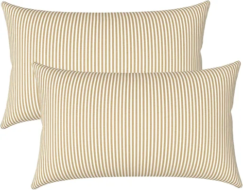 Miniatura 94 de LVTXIII Juego de 2 almohadas lumbares para patio, 12 x 20 pulgadas, resistentes a la decoloración, para exteriores con interiores, cojines lumbares