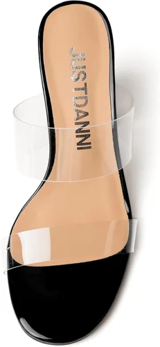 Miniatura 3 de JUSTDANNI Sandalias de tacón alto para mujer, con puntera redonda, de 3.3 pulgadas