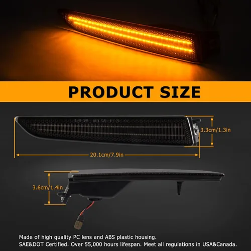 Miniatura 5 de Gempro Luces LED para parachoques delantero lateral para Ford Fusion 2010-2012 luces de señal de estacionamiento lente ahumada, 2 unids