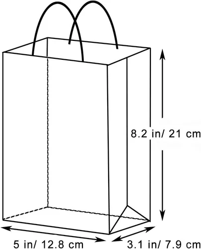 Miniatura 2 de AZOWA Bolsas de regalo pequeñas de papel kraft con asas (5 x 3.1 x 8.2 pulgadas, amarillas, 12 unidades)