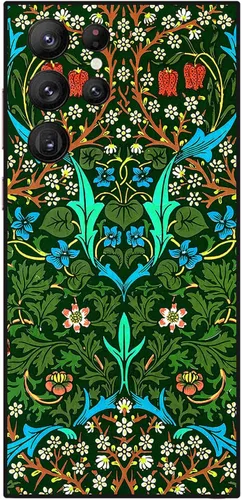Miniatura 103 de Berkin Arts Funda compatible con Samsung Galaxy S22 Ultra, funda de silicona Art Nouveau Floral Flower (Clematis by Alphonse Mucha)