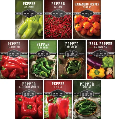 Miniatura 12 de 8 Colección de semillas de pimiento Variedades autóctonas – Marconi, Chocolate Beauty, Cayenne y más Semillas no transgénicas para plantar