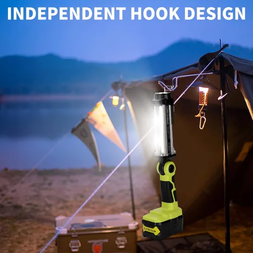 Miniatura 5 de Taingwei Luz de trabajo LED de 2000LM para batería Ryobi 18v, linterna de 25W para camping, reparación de automóviles, iluminación de emergencia