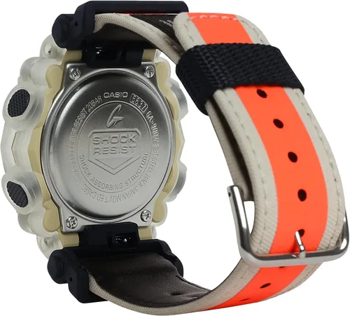 Miniatura 2 de Casio G-Shock GA900TS-4A - Banda de tela de nailon naranja y beige con bisel translúcido beige ClearBeige talla única