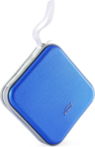 Miniatura 9 de Carpeta de almacenamiento portátil de plástico duro para CD/DVD, capacidad 32, color negro