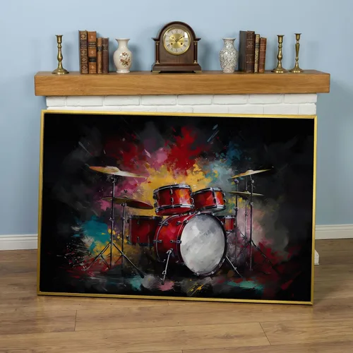 Miniatura 11 de LuxeWood Arte de Pared Musical en Lienzo - Impresiones Temáticas Musicales Medianas y Grandes para Sala de Estar, Oficina, Estudio, Airbnb