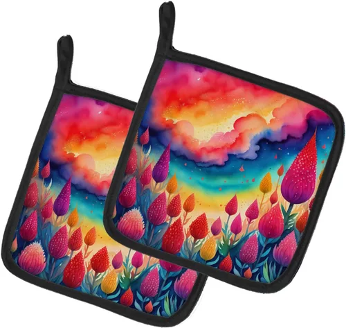 Miniatura 41 de Caroline's Treasures Juego de soportes para ollas de cocina coloridos de Asters, resistentes al calor, almohadillas calientes para cocinar, hornear