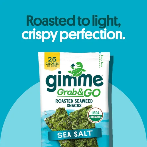 Miniatura 6 de Gimme Seaweed Grab & Go - Bocadillos de Algas Marinas Tostadas Orgánicas Premium, Sal Marina, 5 Unidades Sin Bandeja, Keto, Vegano, Sin Gluten, Gran