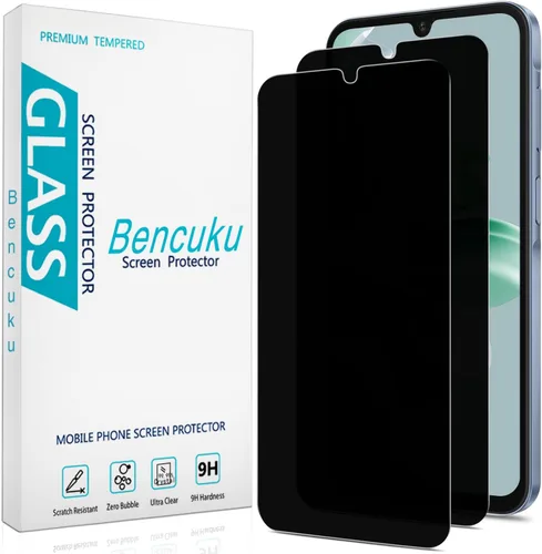 (Paquete de 2 protectores de pantalla de privacidad para Samsung Galaxy A15 5G y Galaxy A15 de 6.5 pulgadas, vidrio templado antiespía, sin