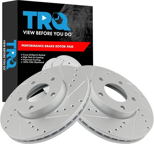 Miniatura 154 de TRQ Juego de rotores de freno de rendimiento trasero con revestimiento G premium compatible con Mazda 6 2014-2021