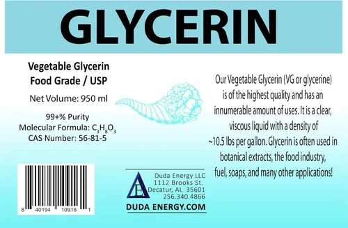 Miniatura 2 de Glicerina USP de calidad alimentaria 99.7 %, derivado puro de glicerina de soja/vegetal, 1