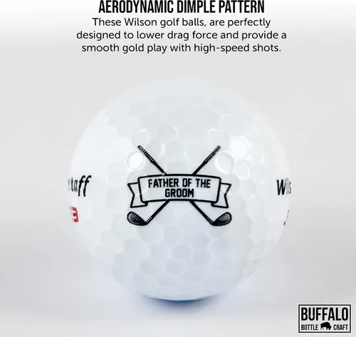 Miniatura 4 de Regalo de boda del padre del novio, funda de 3 pelotas de golf Wilson Staff Elite