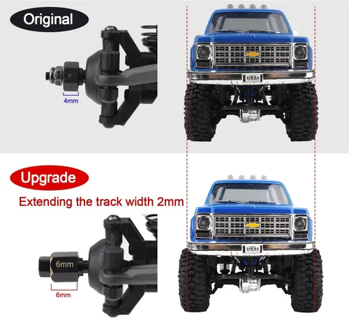 Miniatura 3 de HobbyPark Extensión hexagonal de latón para piezas de actualización TRX4M, extensores de cubos hexagonales de rueda extendida, espaciadores