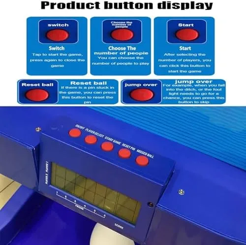 Miniatura 6 de Juego de bolera electrónica para interiores: consola deportiva portátil con puntuación automática, fácil de usar y almacenar, perfecto