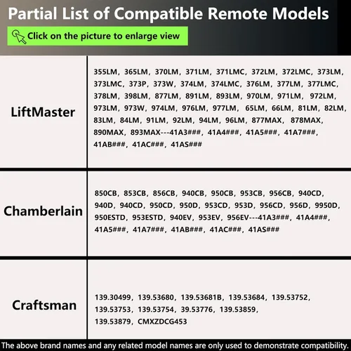 Miniatura 3 de 2 llaveros universales para abrir puertas de garaje, 4 botones, programable, compatible con abridor Liftmaster Chamberlain Craftsman con botón