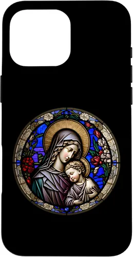 Miniatura 18 de Funda para iPhone 11 Religious Blessed Virgin María y Jesús con diseño de vidrieras