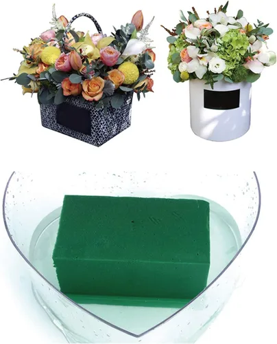 Miniatura 4 de 6 bloques de espuma floral, 9 pulgadas de largo x 4.2 pulgadas de ancho x 1.9 pulgadas de alto, ladrillos verdes de espuma de flores para arreglos