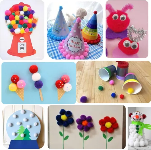 Miniatura 3 de Adeweave Pompones de 3.81 cm – 100 pompones suaves y esponjosos – Suministros de manualidades multicolores en una caja reutilizable, gran bola